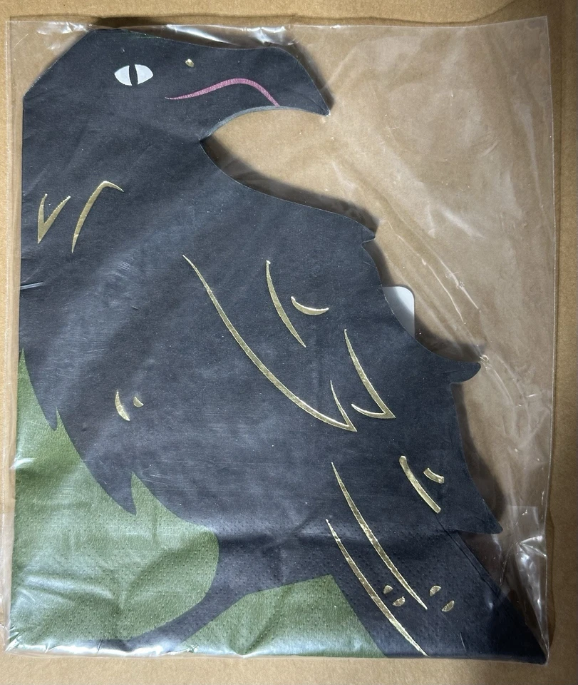 Lote de 12 servilletas celestiales de Halloween para fiesta de cuervo negro tiene 16 troqueladas únicas Foto 2 de 3