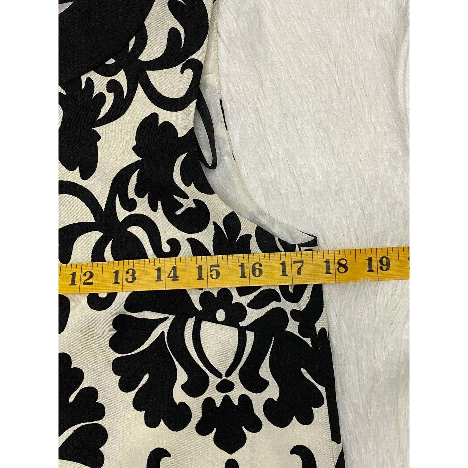 Abito donna ALYX taglia 6 barocco nero avorio senza maniche foderato con corpetto