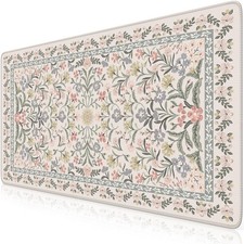 Vintage Floral Desk Mat, Boho Botanical Mouse Pad with Non-Slip Base, XXL Lar...