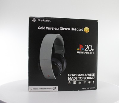 Rare Sony PlayStation Gold Wireless Stereo Headset 20th Anniversary Ed (3001078)