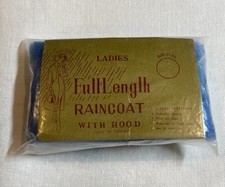 Vintage Ladies Full Length Raincoat with Hood One Size Fits All NIP New