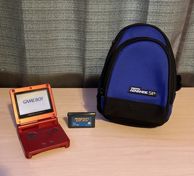 Gameboy Advance SP Red Gaming Console (2002, AGS-001)  Comes w MarioKart & Bag