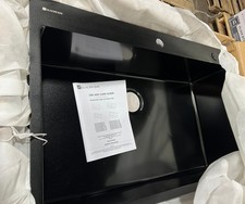 Glacier Bay 33in. Drop-In 1 Bowl 18G Black Stainless Kitchen Sink w/Black Faucet