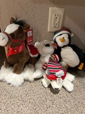 Lot 4 Stuffed animals Christmas Decor