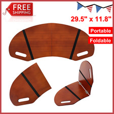 30.5 in Wood Curved Lap Desk Table Tray with Handles Wooden Foldable Desk Wood