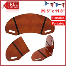 30.5 in Wood Curved Lap Desk Table Tray with Handles Wooden Foldable Desk Wood
