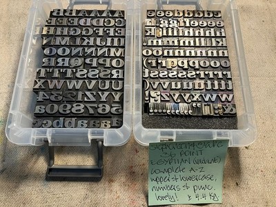 36 PUNKT S&B ÄGYPTISCHE KOMPLETTE A-Z GROSS- & KLEINBUCHSTABEN BUCHDRUCKART