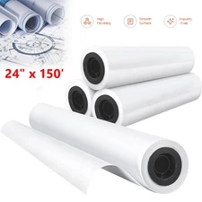 4 Roll 24"x150' Wide Format Paper Plotter Paper CAD Bond for Wide Format Printer