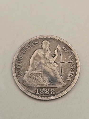 1888 Seated Liberty Silver Dime - Philadelphia Mint