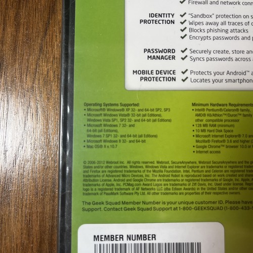 SEALED 3 DEVICE Webroot Internet Security WINDOWS 8 Compatible PC Mac or Mobile - Picture 3 of 5