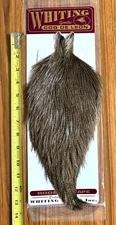 Whiting Coq De Leon Dark Pardo Rooster Cape, Neck, Fly Tying