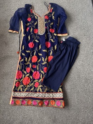 Indischer pakistanischer Damen Fertiganzug Kameez Shalwar 2-teilig Größe 14-16