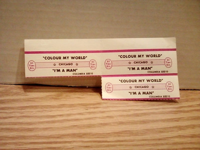 Three Chicago Colour My World / I'm A Man Jukebox Title Strips EX.