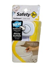 Saftey 1st Outsmart White Toilet Lock w/Decoy Button Child Saftey Baby Proof NEW