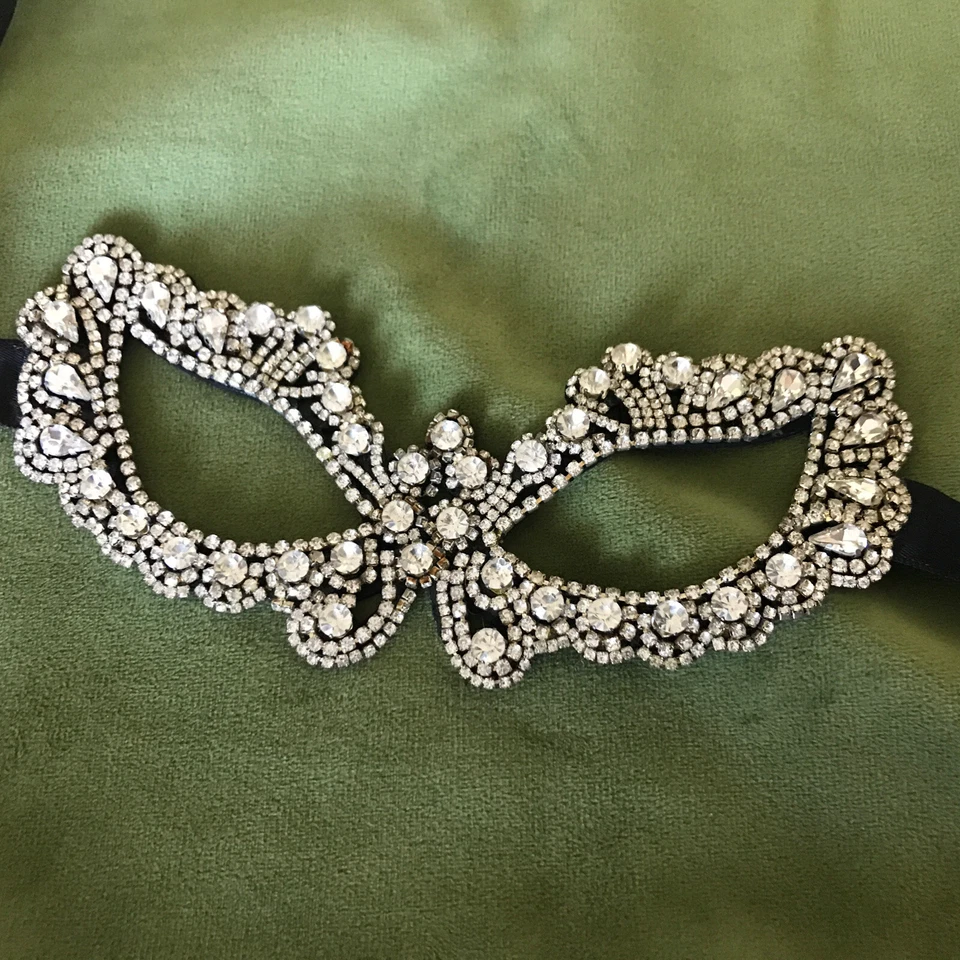 Mascared Mask Venetian Style With Black Satin Ribbon - Image 2 of 3