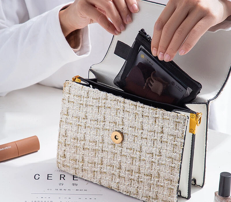 Mini bolsa organizadora de maquillaje con cremallera belleza almacenamiento de artículos de tocador de viaje EE. UU. Foto 4 de 4