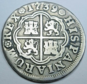 1739 spanish silver 1 reales piece of 8 real colonial era pirate treasure coin ebay ebay