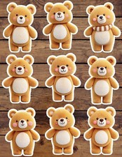 Cute Teddy Bear Die Cut Vinyl Stickers Set Scrapbooking Laptop Water Bottle