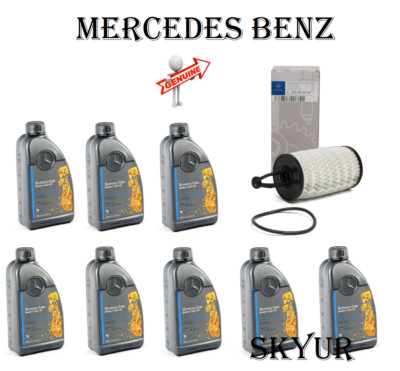 Engine Oil Filter With 8 Liters 5W-40 Motor Oil Kit For Mercedes Benz GENUINE