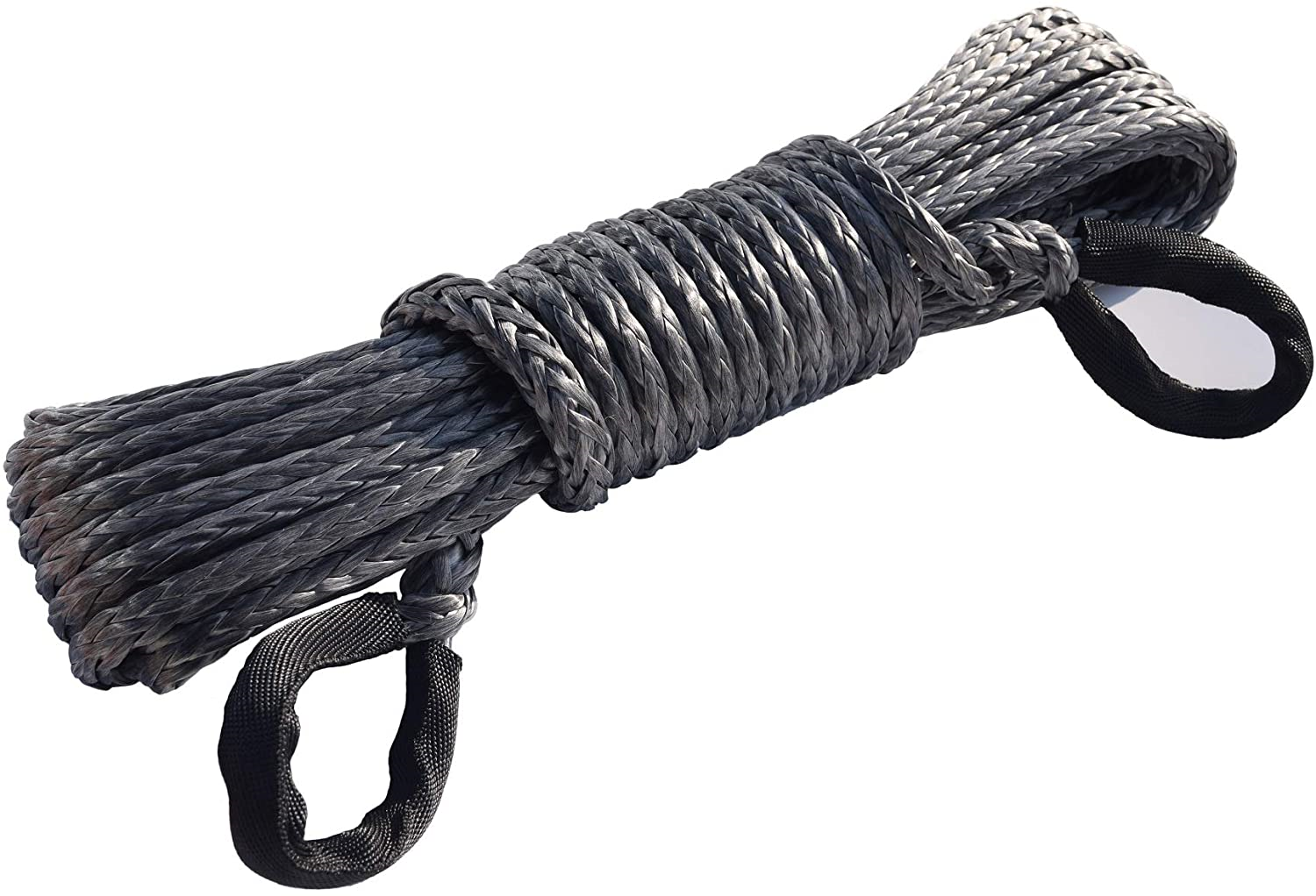 3/8" 50ft Winch Rope Extension,10mm ATV Winch Cable, Synthetic Rope