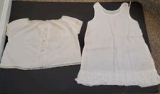 2 Separate Piece Antique Toddler Shirt and Night Gown White