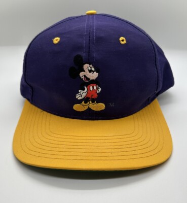 Vintage Mickey Mouse Snapback Hat Purple Yellow Embroidered Fresh Caps  Unlimited