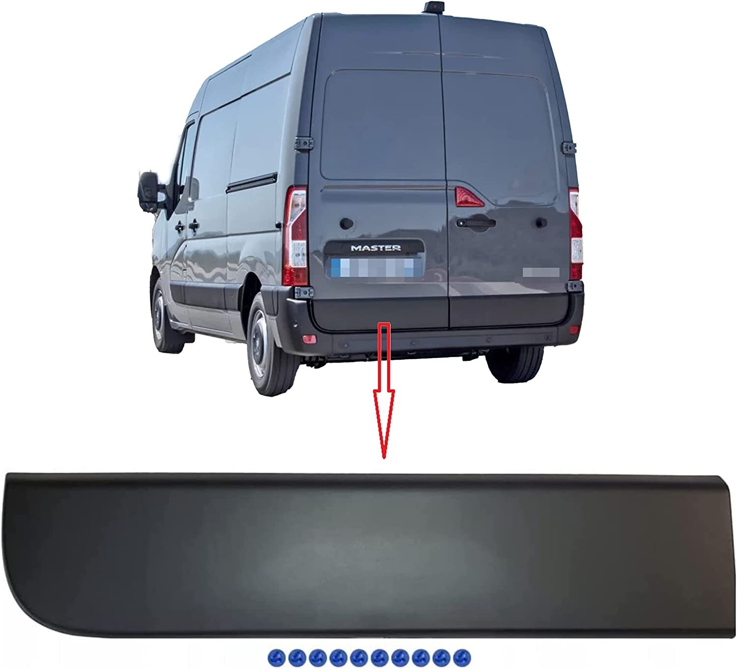 Baguette de porte de coffre arrière gauche Master 3, moulure de rechange Movano B NV400 2010-2024