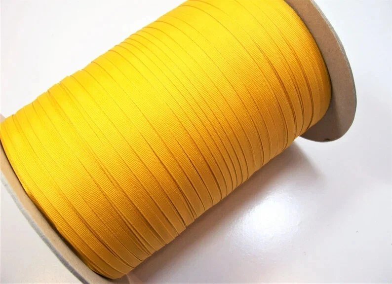 Yellow Grosgrain Ribbon 1/4 inch wide x 10 yards Schiff Gold Polyester B53 - Image 3 of 3