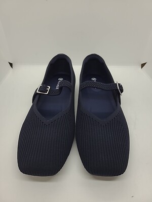 NEW Vivaia Margot Mary-Jane Square Toe - Navy Size 9-9.5 | eBay