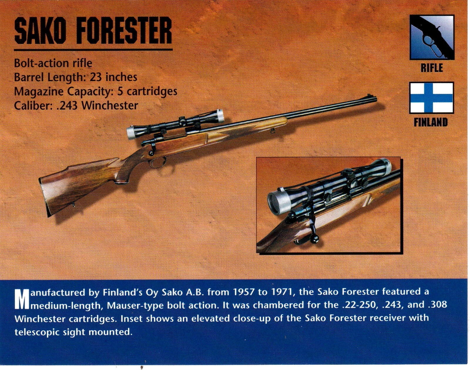 Sako Forester Rifle Classic Firearms Photo Card u