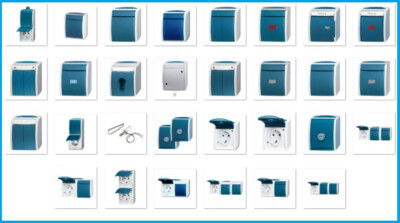 Busch-Jaeger Ocean Blau IP44   Steckdose, Schalter, Taster & Aufputz AUSWAHL NEU