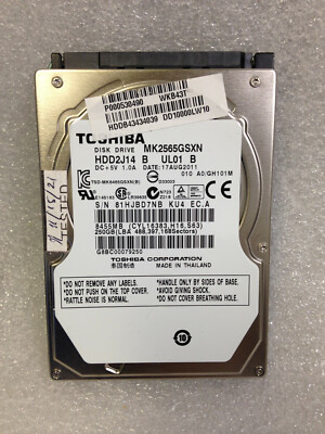 Toshiba MK2565GSXN HDD2J14 B UL01 B 2.5'' SATA 250GB Hard Drive Uesd Tested