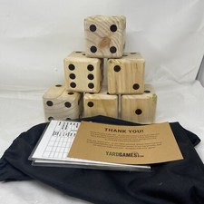 Giant Wooden Yard Dice Outdoor Lawn Game Natural Wood Cube Yahtzee