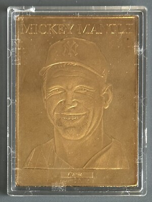 1995 MLB Bronze Limited Edition Mickey Mantle NY Yankees Baseball Card w/  Case