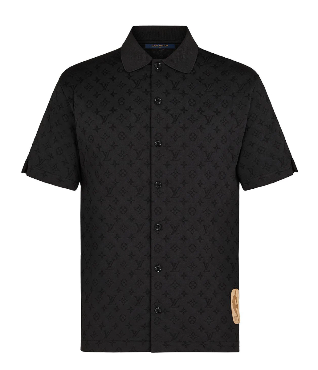 Louis Vuitton NBA Monogram Black Logo Buttoned Shirt Short Sleeve