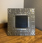 Vtg Museum Folk Art Silver Tone Metal Picture Photo Frame American Collection