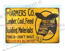 living room the Farmers Co lumber coal feed building material metal tin sign