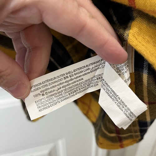 Zara Kids Yellow Gold Navy Plaid Flannel Button Up Long Sleeves Kids Youth Sz 10 - Picture 7 of 10