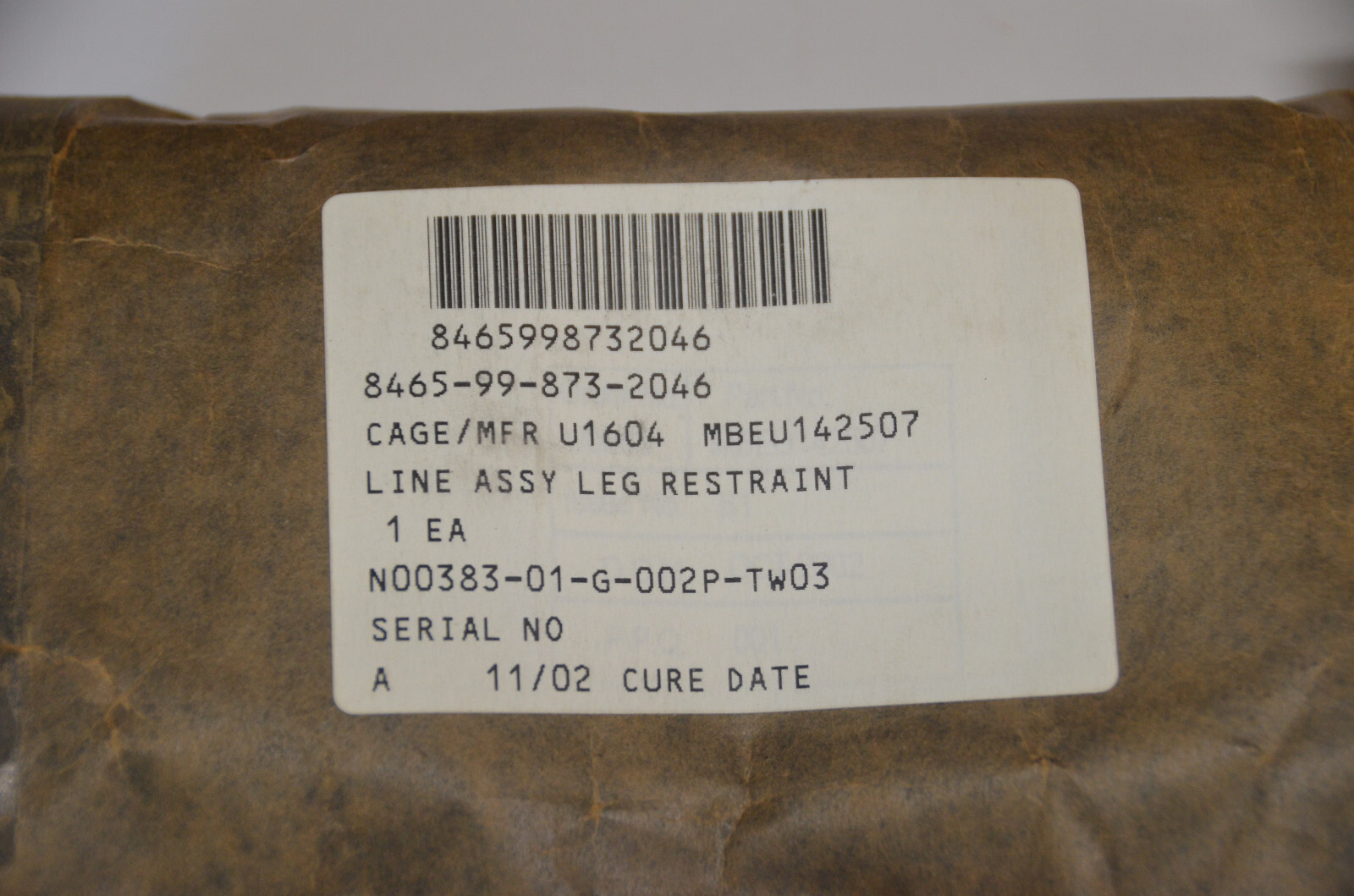 MBU Line Assembly Leg Restraint Nsn# 8465998732046 (3-E) | eBay