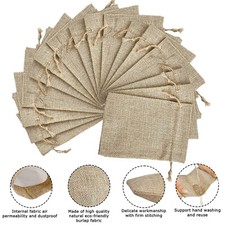 Natural Burlap Cotton Linen Drawstring Bag Wedding Party Gift Bags Jewelry Bag
