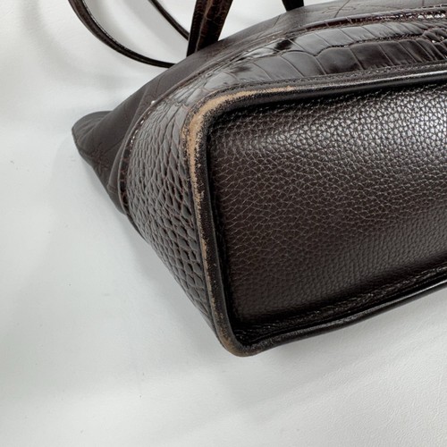 Brighton Brown Quilted Leather Shoulder Bag Purse Silver Tone Hardware - Picture 8 of 17