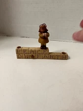 Suzi Skoglund Peace on Earth Blocks Resin Vintage Shelf Sitter Angel