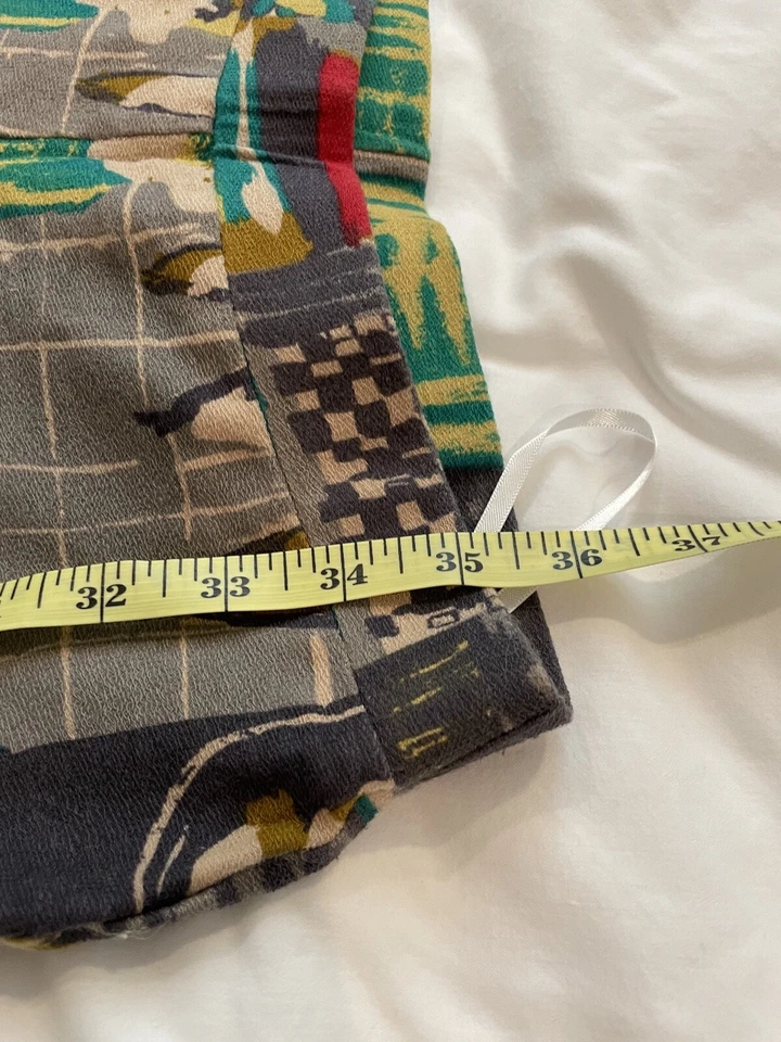 Leggings Mori Kei Patchwork Vintage Multicolor Arte Abstracto Colorido Patrón Foto 4 de 4