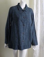 Ivy Sz L Teal Blue Green Woven Art-to-wear Bamboo Asian Jacquard Jacket