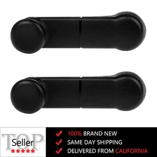 Pair Black Door Window Crank Handles for 87-96 Ford F150 F250 Inner Left+Right