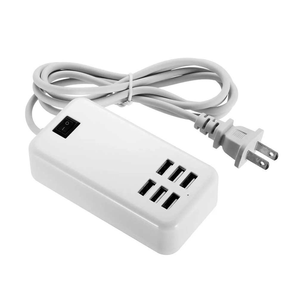 6-Port USB Fast Charging Hub for Travel and Desktop