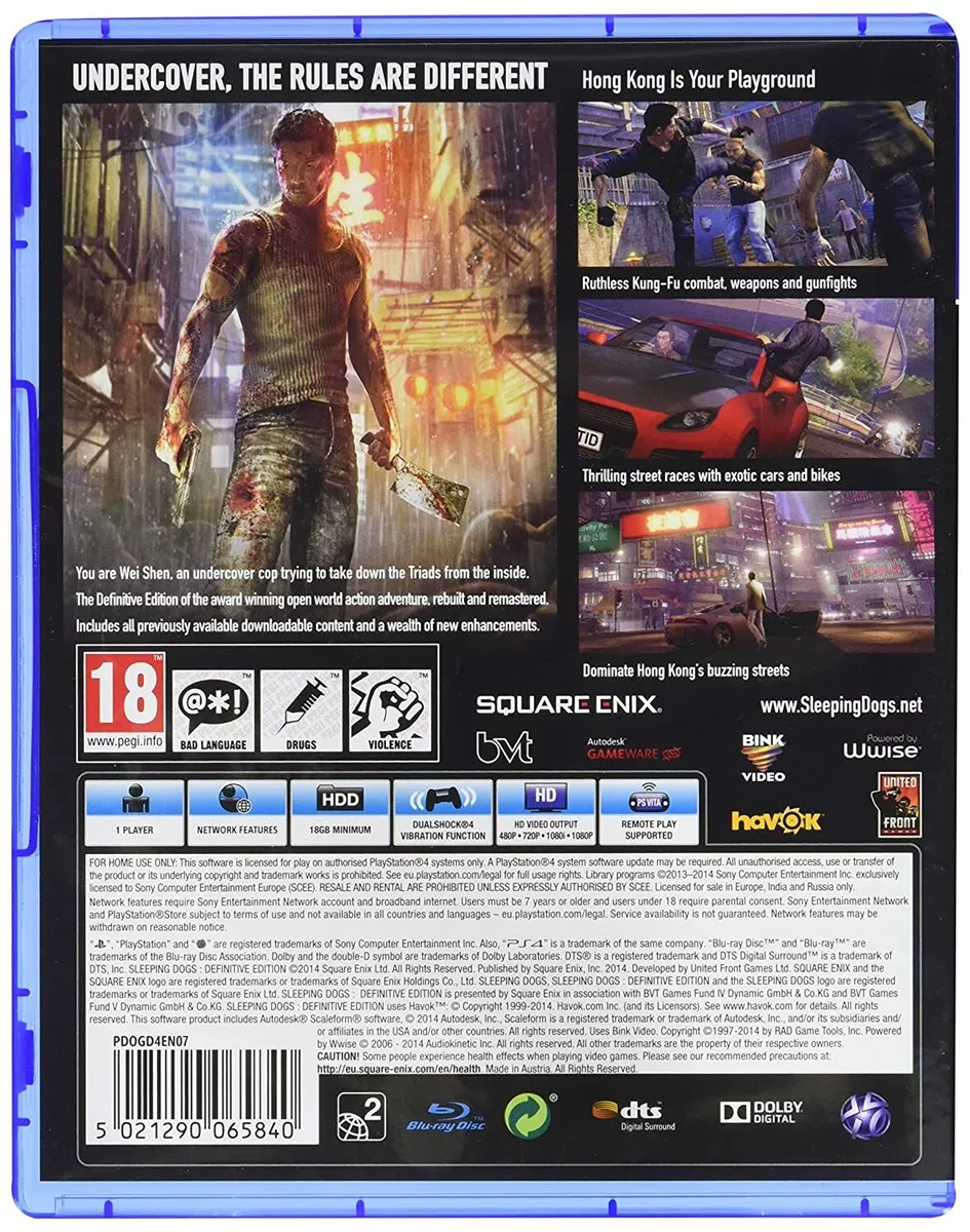 Sleeping Dogs Definitive Edition PS4 (New & Sealed)