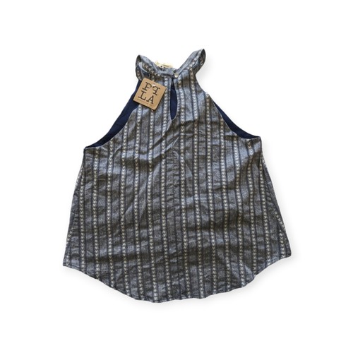 Womens PPLA Hartley Woven Top Blue/Ivory Size Small - Picture 4 of 6