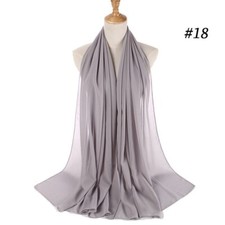 Elegant Plain Chiffon Scarf Hijab Shawl Wrap Women Soft Scarves Headband Muslim