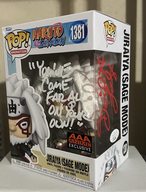 JIRAIYA (SAGE MADE) FUNKO POP AUTO/QUOTE BY DAVID LODGE JSA CERT
